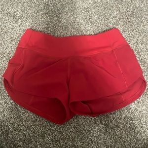 Lululemon speed up red shorts